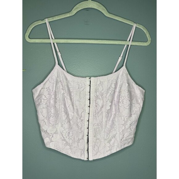 Wild Fable Corset Top Womens M Lace Floral Adjustable Straps Lilac Fairy Sexy - Picture 2 of 15